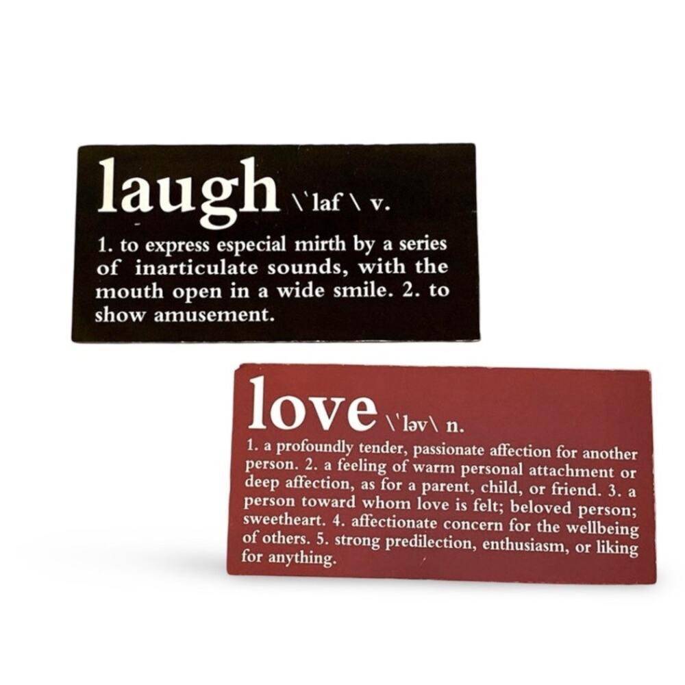 LOVE + LAUGH Word Art Plaques
